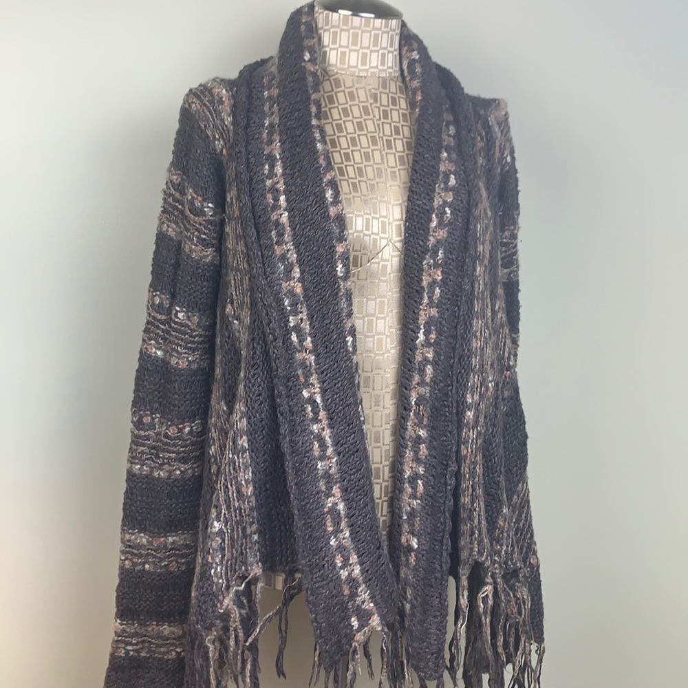 Free people open front boho woven sweater